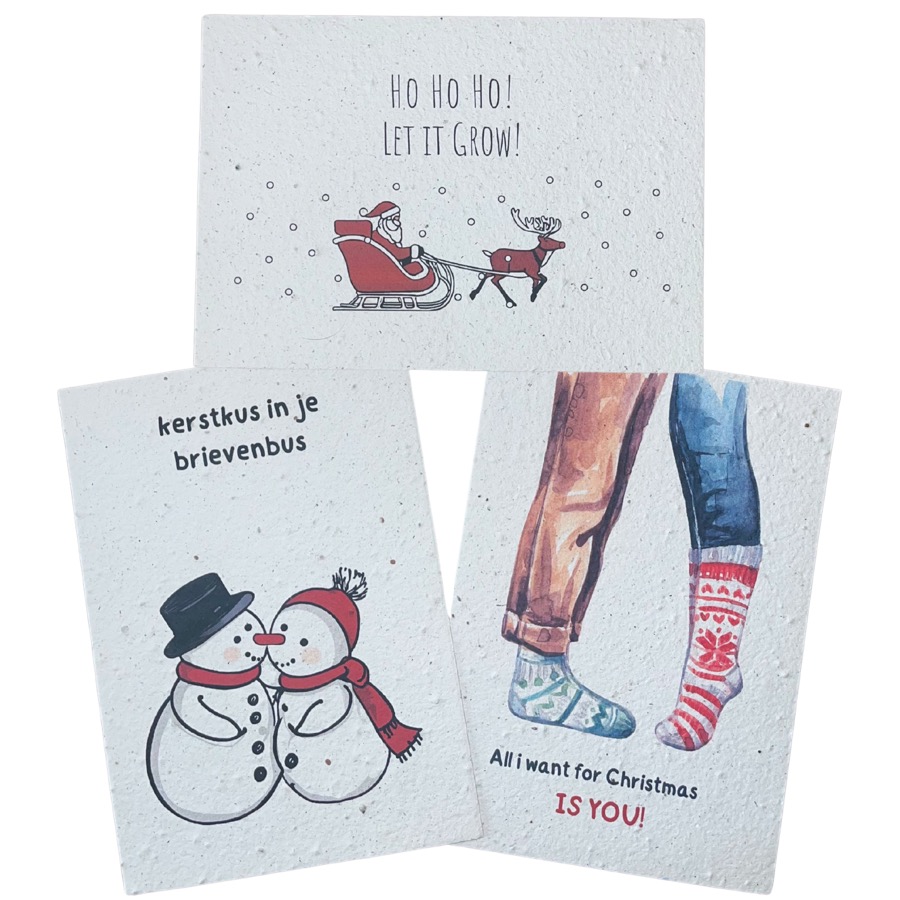 Duurzame Kaarten Kerstkaarten met bloemzaadjes