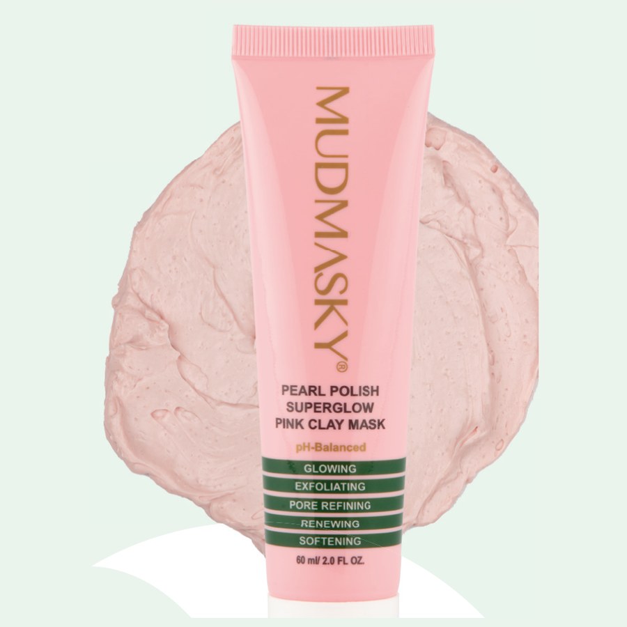 Mudmasky Pearl Polish Superglow Pink Clay Mask