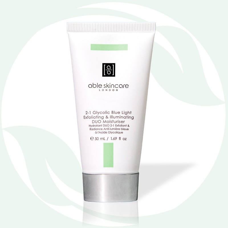 Able Skincare 2-1 Glycolic Blue Light Exfoliating & Illuminating DUO Moisturiser