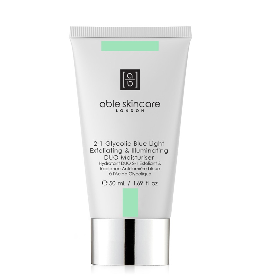 Able Skincare 2-1 Glycolic Blue Light Exfoliating & Illuminating DUO Moisturiser