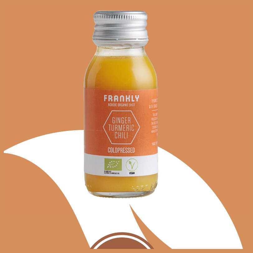 Frankly Organic ginger turmeric chili shot